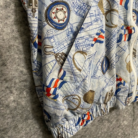 Vintage Stephen Williams Mens Shirt Jacket Medium 80s Zip Blue Nautical Boating - Picture 9 of 15